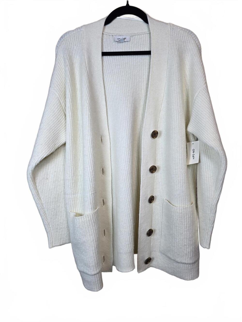 ON 34TH WOMENS LONG PATCH POCKET CARD ALABASTER M